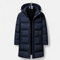 Men's hooded longline quilted puffer parka