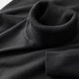 Close-up of a plain ribbed men's turtleneck jumper with matching cuffs