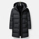 Men's hooded longline quilted puffer parka
