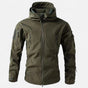 Men's hooded softshell jacket with long sleeves, zipped pockets and full zip front