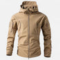 Men's hooded softshell jacket with long sleeves, zipped pockets and full zip front
