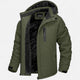 Men's waterproof winter parka with hood and fleece lining