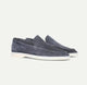Men's suede-style yacht loafers with light soles