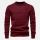 Men's striped crew neck sweater with long sleeves and ribbed trims