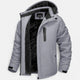 Men's waterproof winter parka with hood and fleece lining