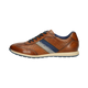 Men's brown lace-up trainers with navy side panel and cream sole