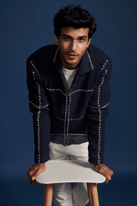 Unisex cross stitch jacket
