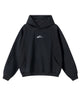 Unisex hooded sweatshirt with visible logo and long sleeves