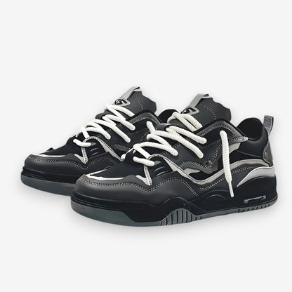 Men's lace-up trainers with chunky soles and geometric panel design
