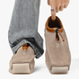 Square-toe loafers with toggle lace detail and flat soles