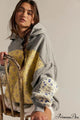Men's multicolor color block pullover hoodie with kangaroo pocket