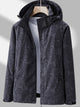 Women's leaf print hooded jacket with zip front and side pockets