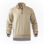 Men's quarter zip textured jumper with mock neck and long sleeves