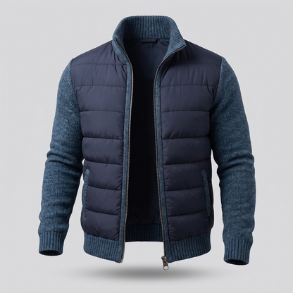 Quilted unisex puffer jacket with long sleeves and hip-length cut