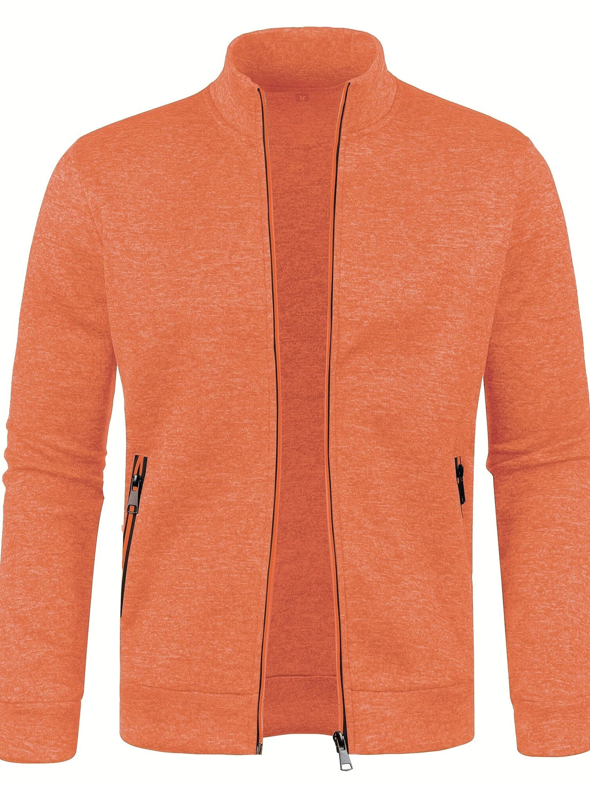 Men's plain zip-up cardigan