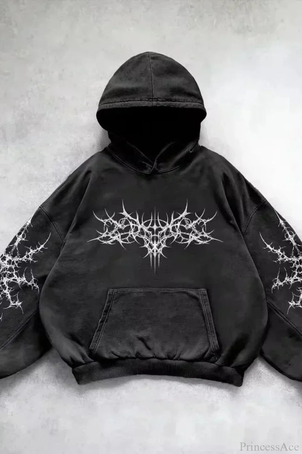 Unisex padded zip hoodie with attached hood and long sleeves