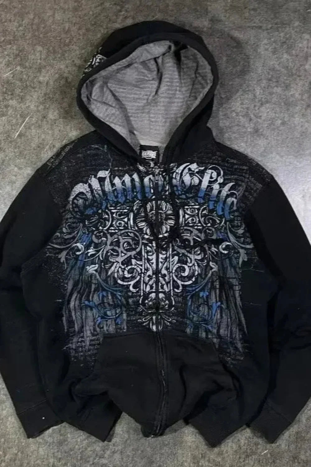 Unisex padded zip hoodie with attached hood and long sleeves