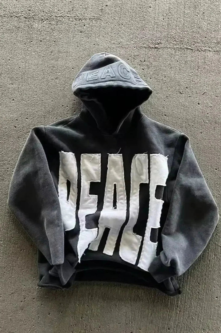 Unisex padded zip hoodie with attached hood and long sleeves