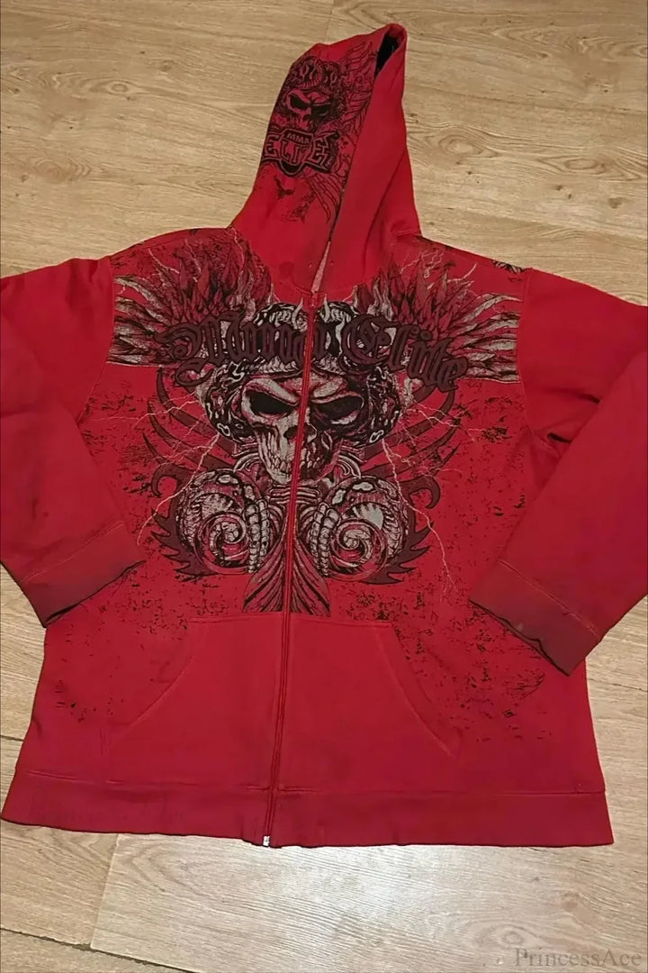 Unisex padded zip hoodie with attached hood and long sleeves