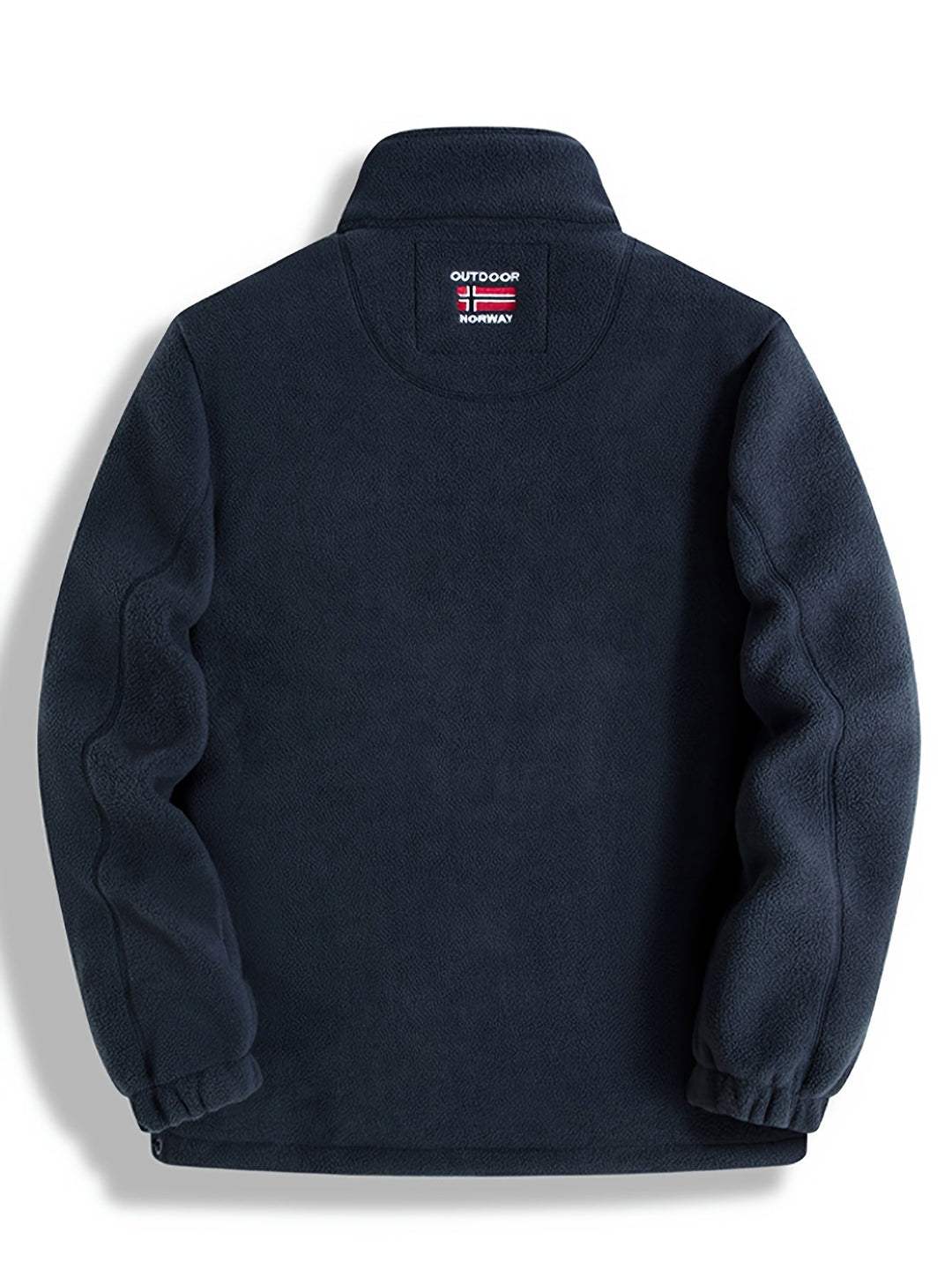 Men's textured fleece jacket with high collar and zipped pockets