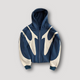 Men's Colour-Block Zip Hoodie, Navy, Cream