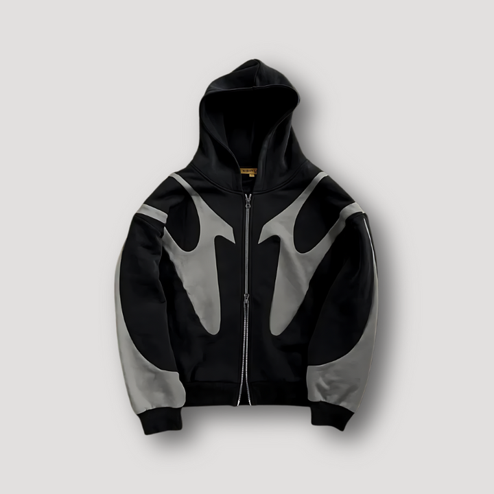 Men's Colour Block Zip Hoodie, Navy, Cream