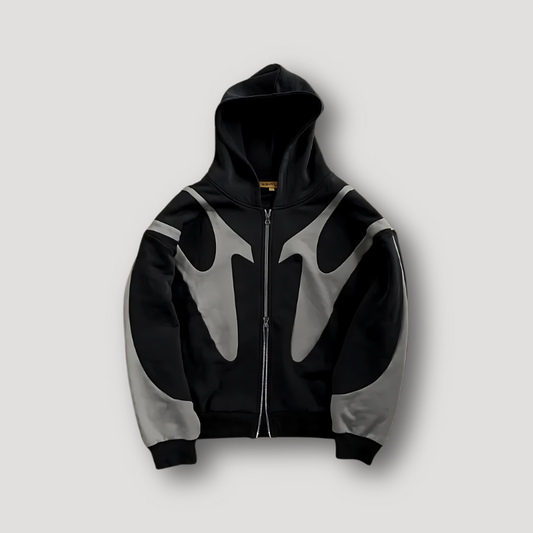 Men's Colour-Block Zip Hoodie, Navy, Cream