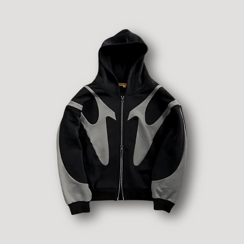 Men's Colour-Block Zip Hoodie, Navy, Cream