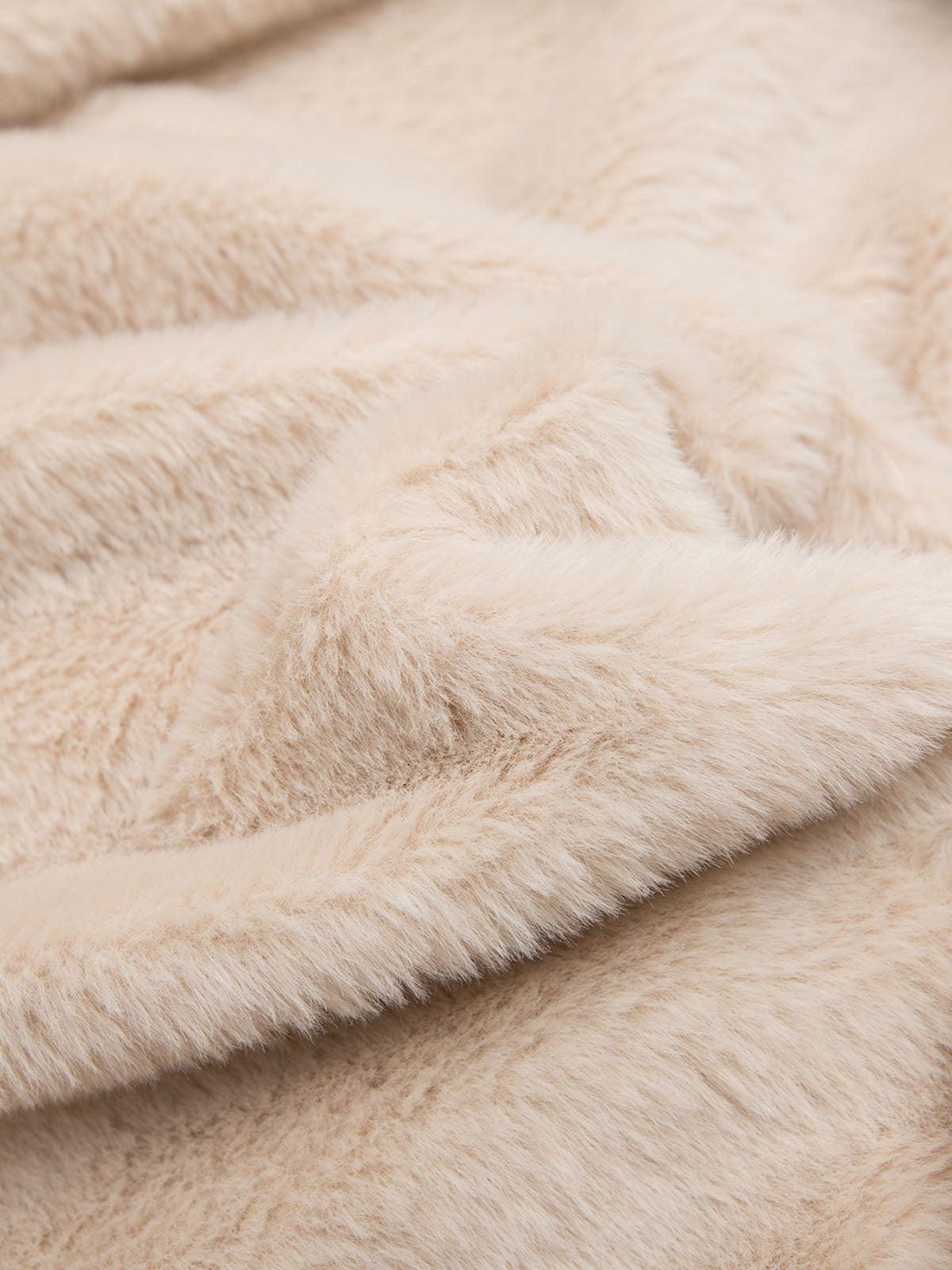 Hooded faux fur lined bomber jacket with zip front