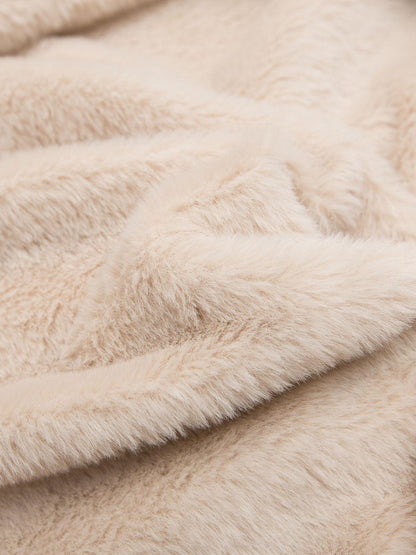 Hooded faux fur lined bomber jacket with zip front