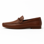 Unisex moccasin loafers with stitched toes and decorative knot detailing