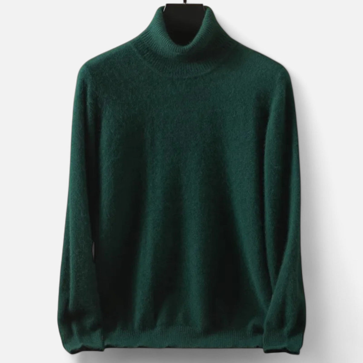 Men's plain roll neck jumper with long sleeves and ribbed trims