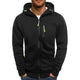 Men's hooded full-zip jacket with zipped chest and side pockets