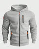 Men's hooded full-zip jacket with zipped chest and side pockets