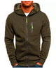 Men's hooded full-zip jacket with zipped chest and side pockets