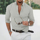 Men's Button Down Collar Shirt, Long Sleeve, Plain Poplin
