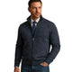 Men's stand collar knit cardigan with full zipper and pockets