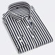 Men's Striped Cotton Shirt, Slim Fit Lightweight Button-Down Summer Shirt Short Sleeve
