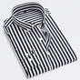 Men's Striped Cotton Shirt, Slim Fit Lightweight Button-Down Summer Shirt Short Sleeve