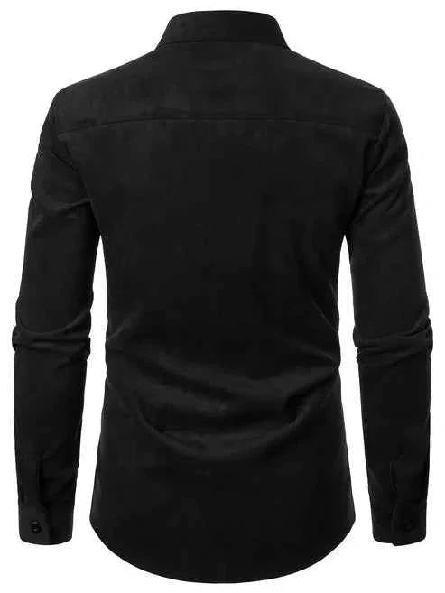 Men's long-sleeve checked shirt with button fastening and chest pocket
