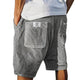 Men's gray ribbed shorts with patch pockets, relaxed fit