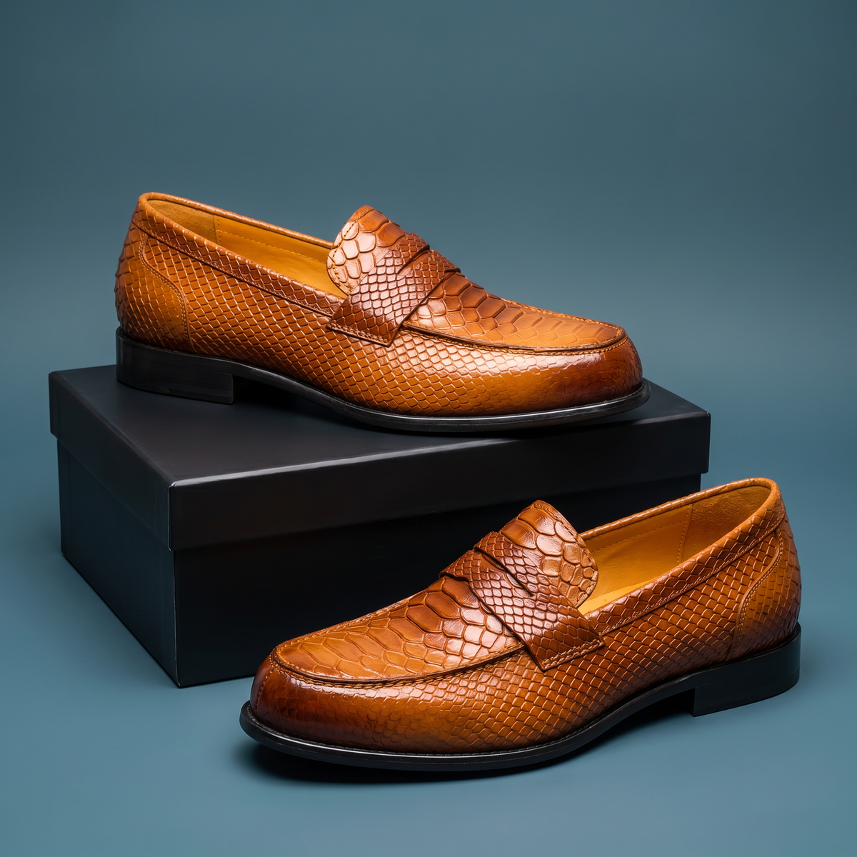 Unisex slip-on loafers with rounded toe and low heel