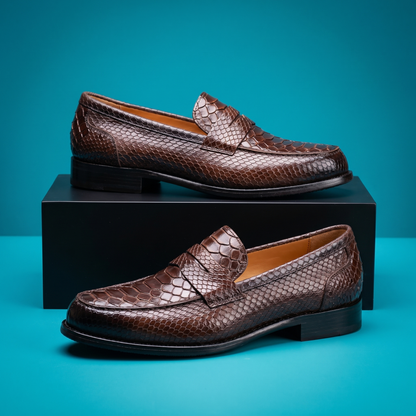 Unisex slip-on loafers with rounded toe and low heel
