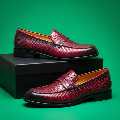Unisex slip-on loafers with rounded toe and low heel