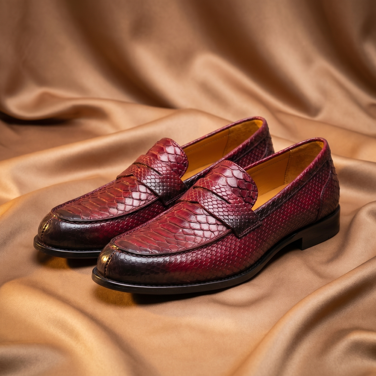 Unisex slip-on loafers with rounded toe and low heel