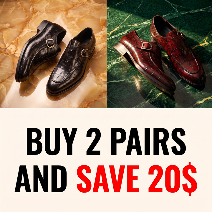 Crocodile pattern loafers with buckle straps and low heels