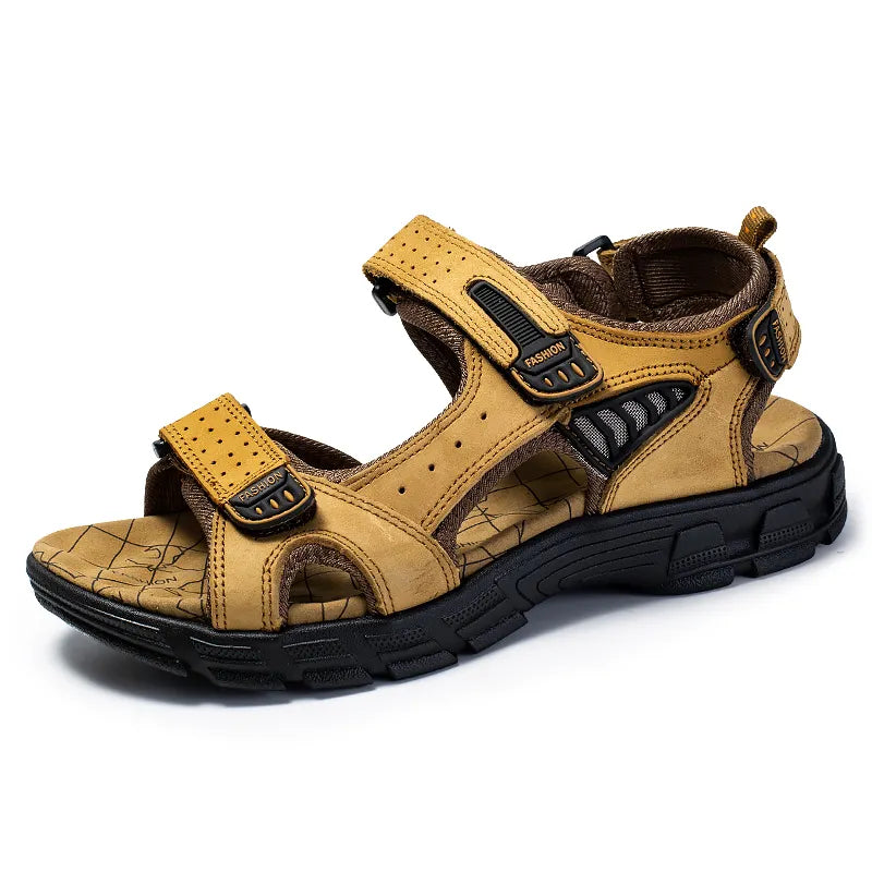 Men's Walking Sandals, Adjustable Straps, Open Toe, Treaded Sole