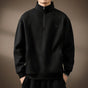 Men's plain half-zip sweatshirt with mock neck, long sleeves and side pockets