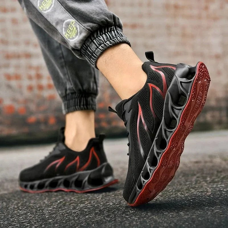 Men's Running Trainers, Knitted Upper, Blade Style Sole