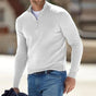 Men's long-sleeve quarter-zip mock neck sweater